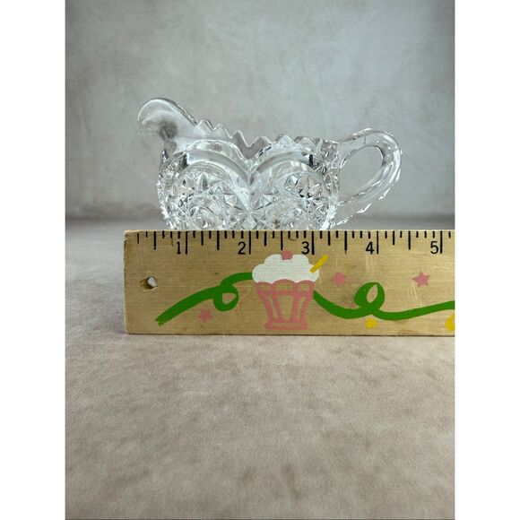 EAPG Vintage Imperial Zippered Heart Pitcher Glass Manganese Glow - Picture 9 of 11